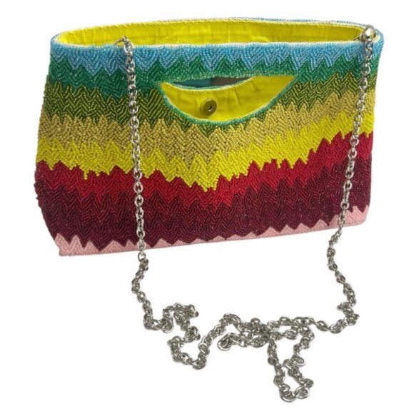 America & Beyond rainbow chevron beaded convertible bag - Picture 5 of 14